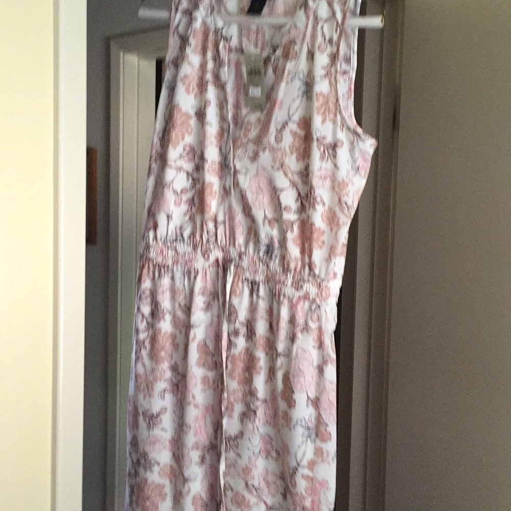 Ann Taylor dress white with pink flowers